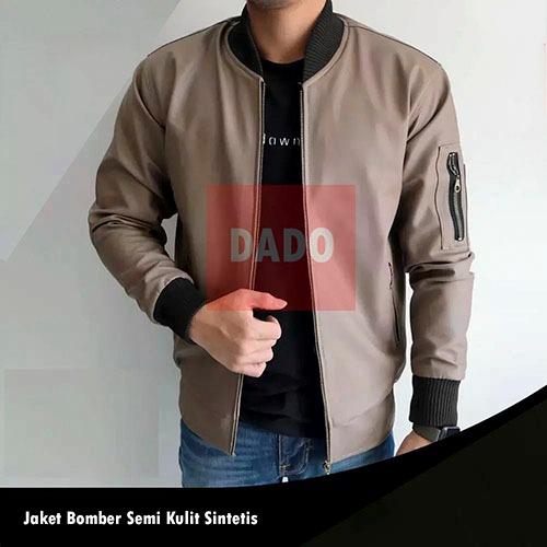 Jaket Kulit Bomber Pria
