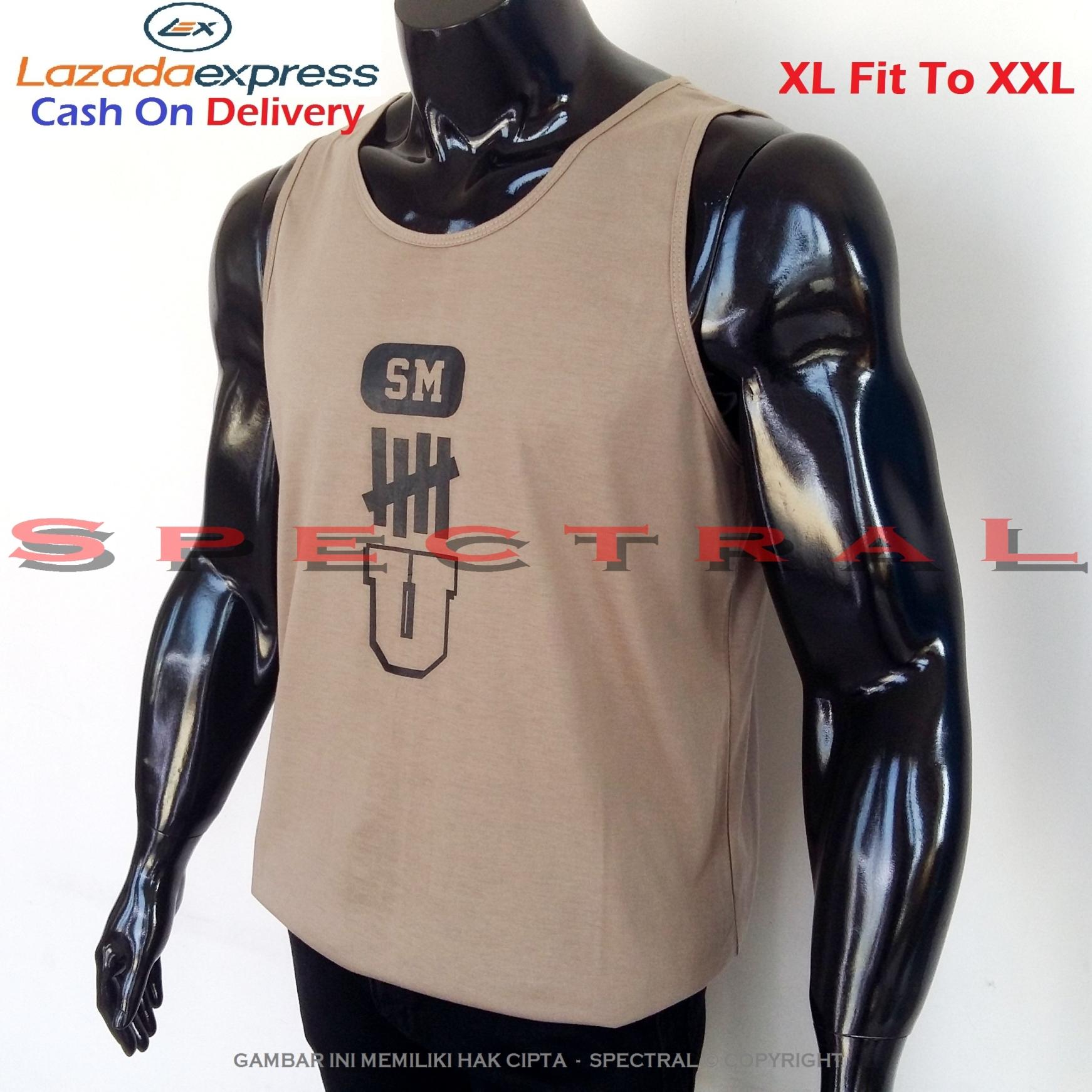 Spectral – Singlet SM Size XL Fit To XXL Premium Cotton Combed 30 U Undefeated Cokelat Brown