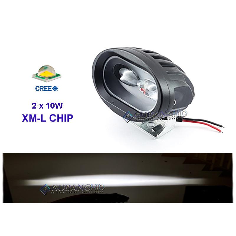 Lampu Tembak Sorot LED Cree Owl 20W 2 Mata + Lensa 6D LED Spotlight