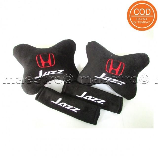 Aksesoris bantal leher jok mobil lucu unik Set 2in1 Honda Jazz