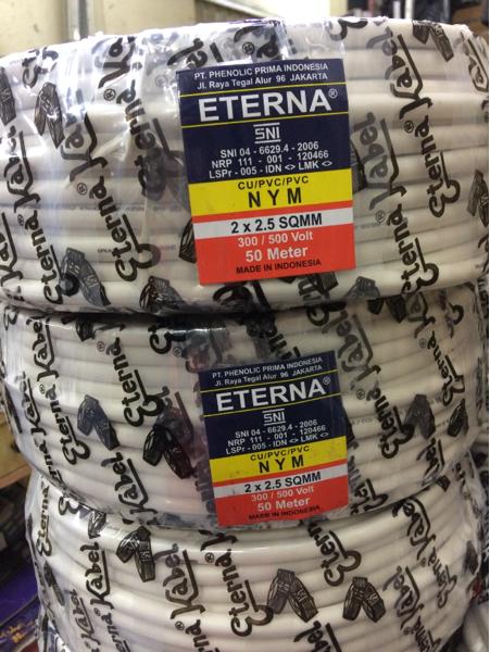 KABEL ETERNA NYM 2x2,5 / KABEL LISTRIK ETERNA NYM 2x2.5 |PER ROLL 50 M