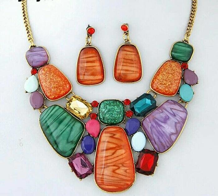 Batu Kalung Anting Wanita Choker Hijab Aksesoris Cewek