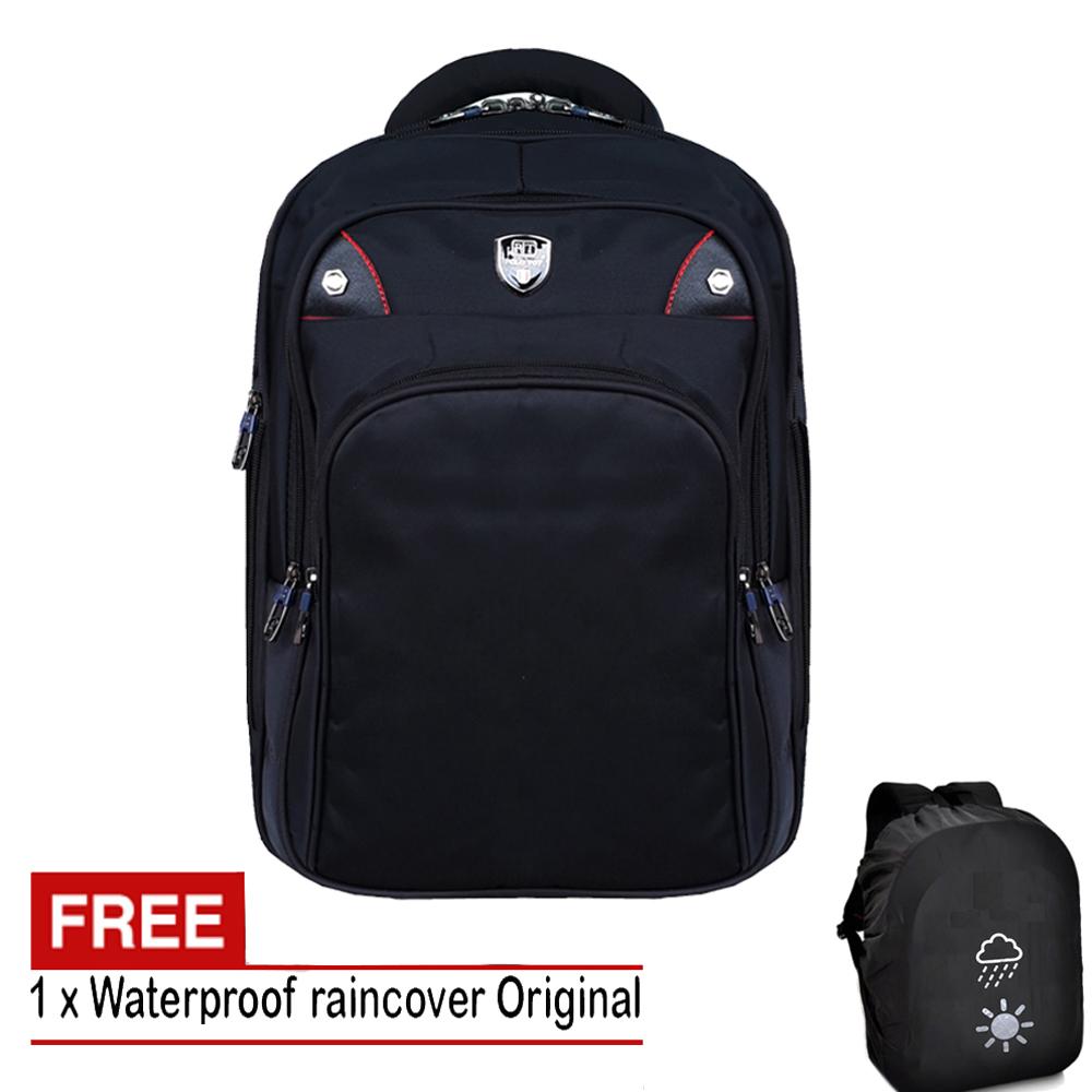 Tas Ransel impor polo top tas backpack pria dan wanita tas punggung tas sekolah tas kuliah tas kerja 88092Rz-18 inchi hitam