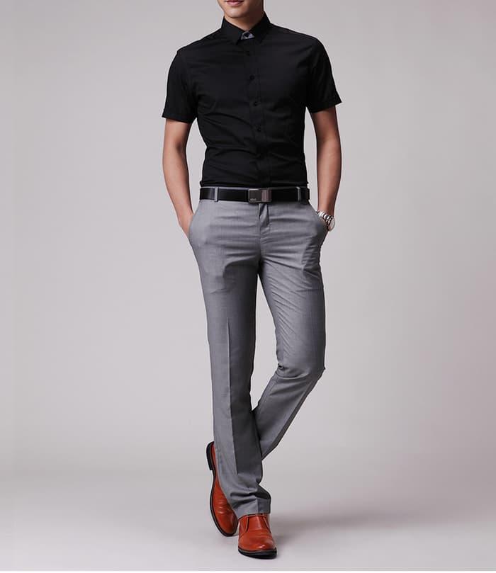 CELANA PRIA FASHION FORMAL OFFICE CARDINAL SLIM FIT PRIA KEREN