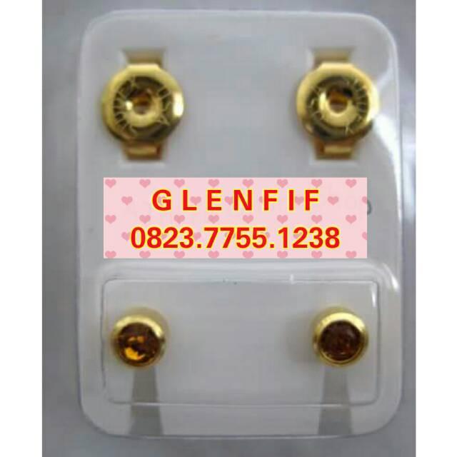 Anting Tindik Telinga Anak Bayi Dan Dewasa STUDEX USA Size Medium - Permata Kuning