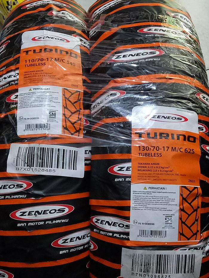 Paket Ban Motor Zeneos Turino 110/70-17 dan 130/70-17 Tubeless ZN33