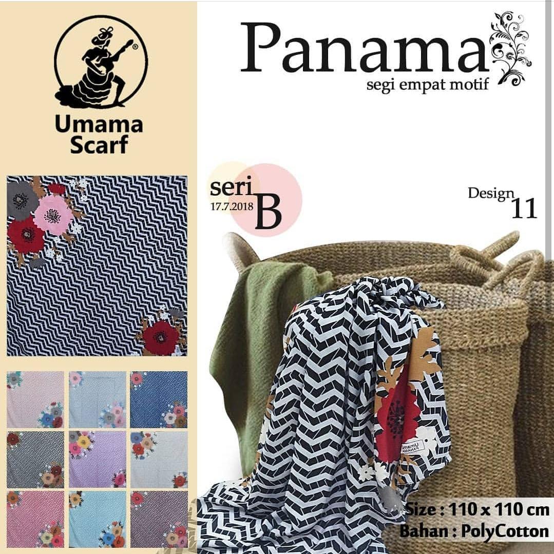 Hijab Segi Empat Motif Bunga Bergaris type panama / Jilbab Segi Empat Motif / Kerudung Segi Empat Motif /Hijab Segi Empat panama Umama scarf