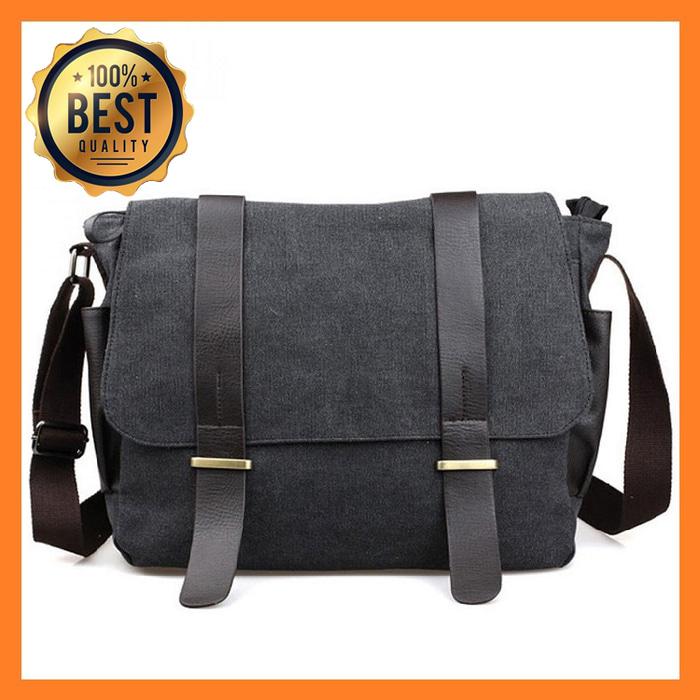 HOT SPESIAL!!! Tas Selempang Laptop Vintage Kanvas Pria / Tas Sekolah Kuliah Kerja - ALr1Ng