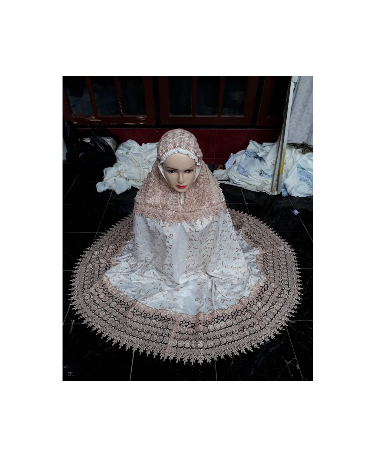 Mukena prada shiren renda love + swarovski