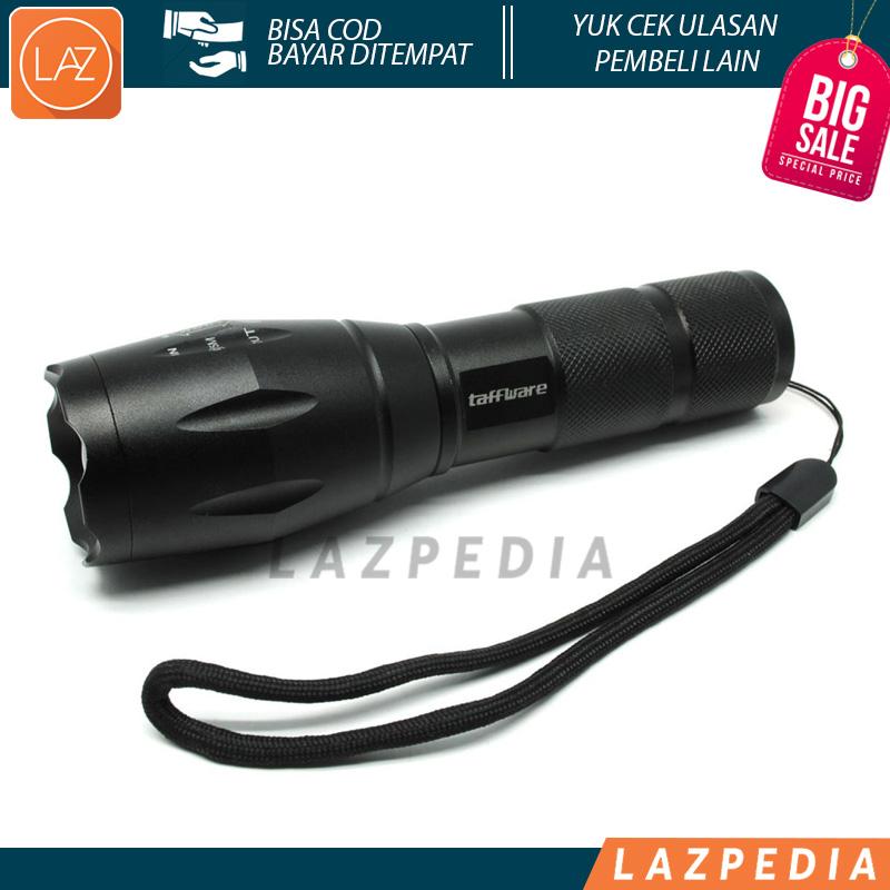 Laz COD - TaffWare E17 Senter LED Cree XM-L T6 2000 Lumens / Hitam - Lazpedia L2N9