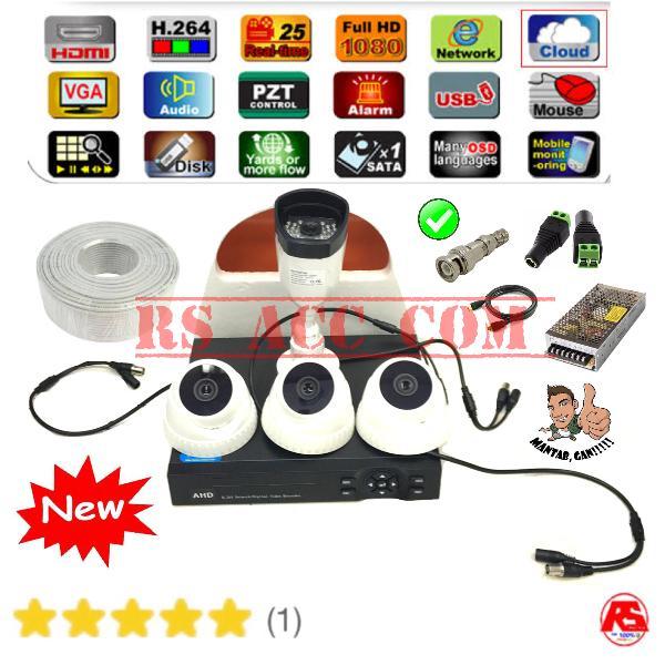 Murah Promo Paket 4 Camera Cctv 3MP hardisk 1TB Komplit Tinggal Pasang Cloud live streaming