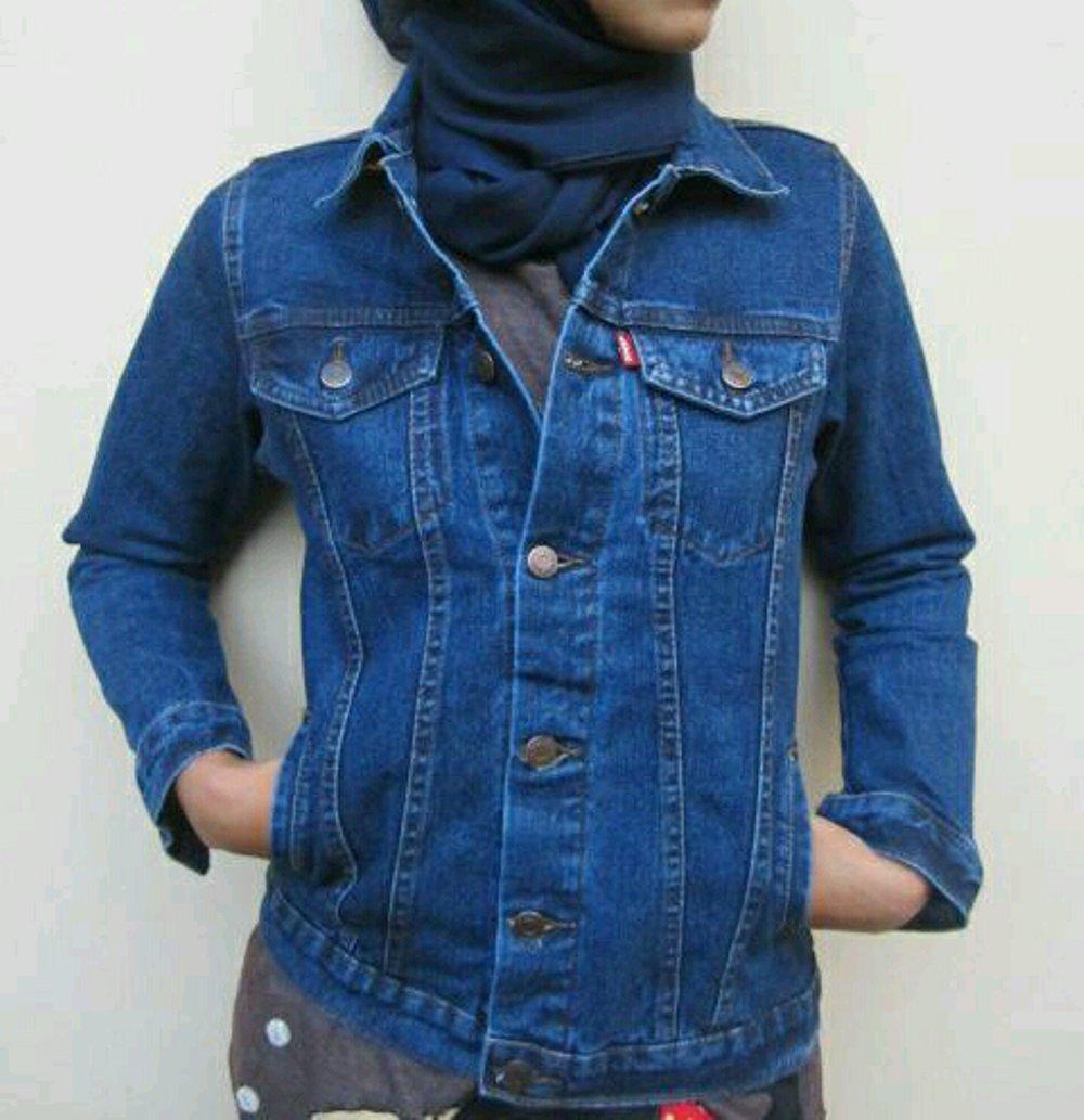 Jaket levis wanita bahan denim size M,L,XL,XXL