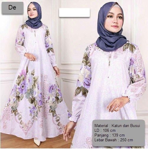 Dress Gamis Baju Muslim Rossa / Gamis Terusan Maxi Hijab Syar'i/ Syari Simple Elegant / Baju Muslimah Wanita Modern / Baloteli Tanpa Pasmina / Gaun Pesta / Pakaian Jumbo MaxyMotif Bunga Katun Jepang Murah / Gamis Panjang Modern XXE (E30)- PINK Coklat UNGU