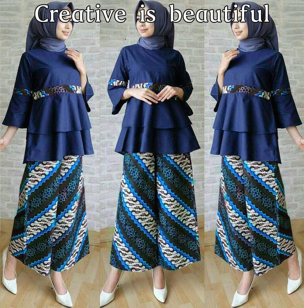 Carolshop-set batik navy