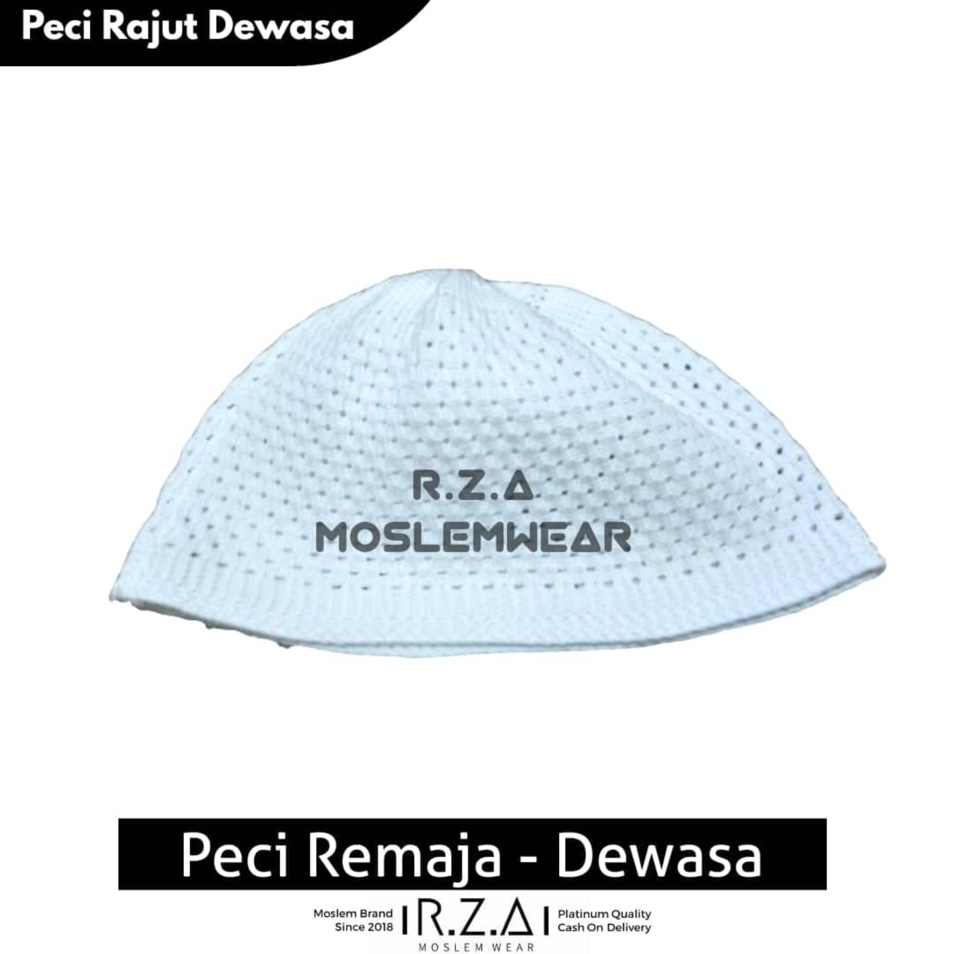 RZA MW Promo Peci Haji Rajut Dewasa All Size Harga Ecer per 1 Peci Lebaran Syar'i Ustad Khalid atidak Isbal Sunnah Oleh Oleh Haji Mekkah Madinah Tanah Abang Bisa Grosir