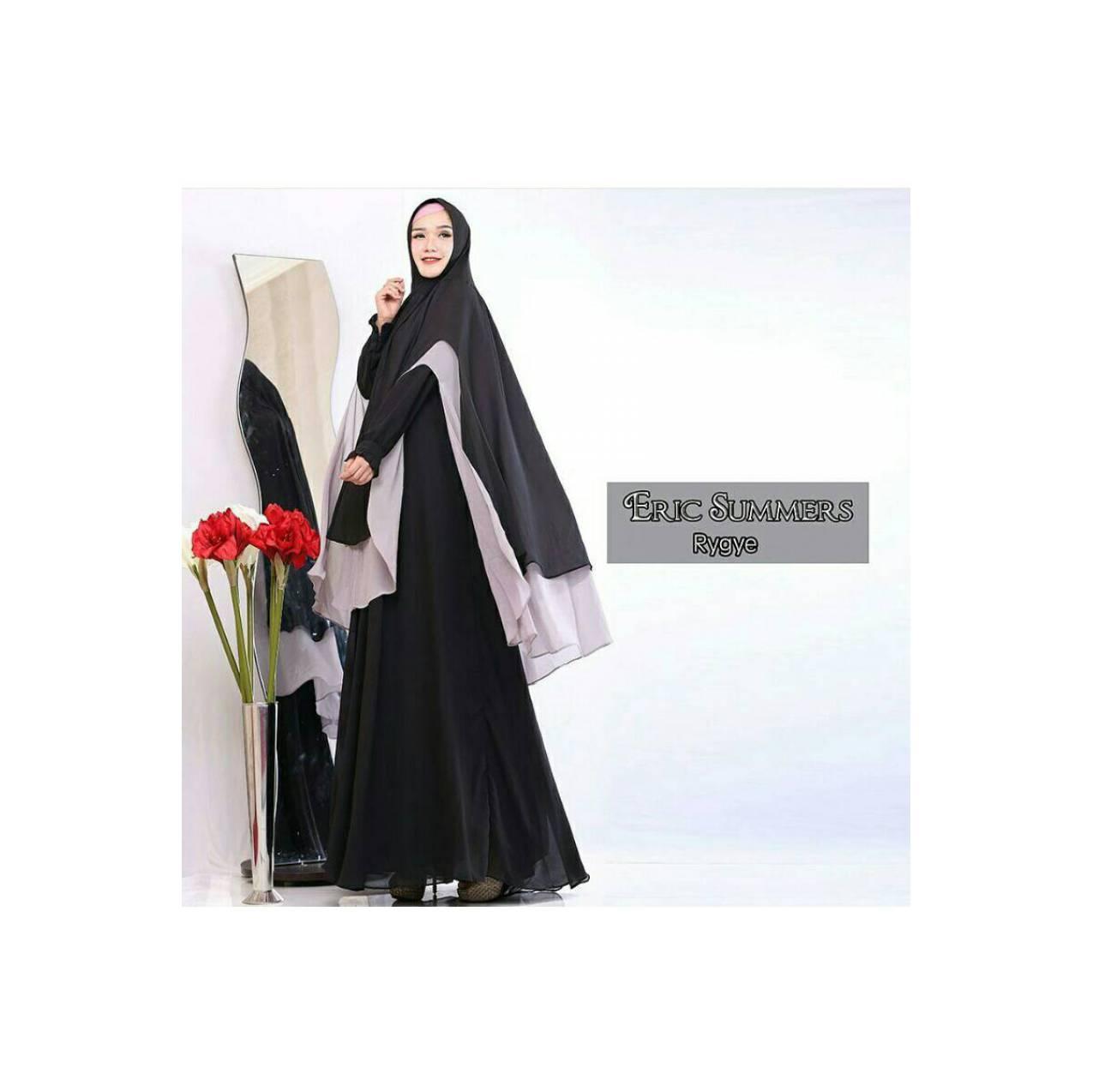 Rygye Syar'i Black Gamis Syari Warna Hitam Busui Murah