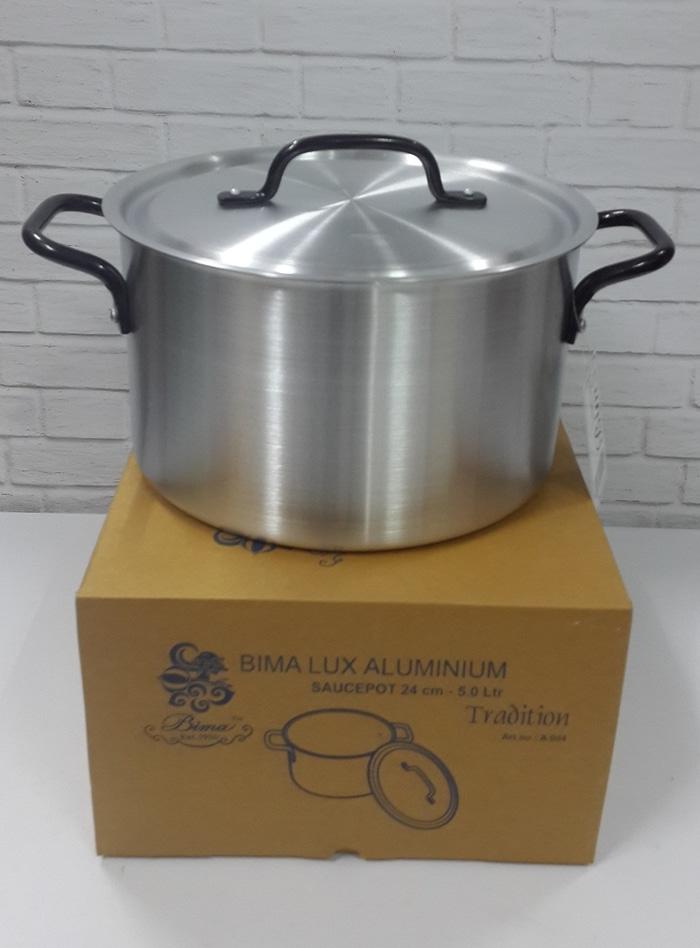Original BIMA PANCI ALUMINIUM SAUCEPOT 24CM 5,0 LITER MADE IN INDONESIA - A004