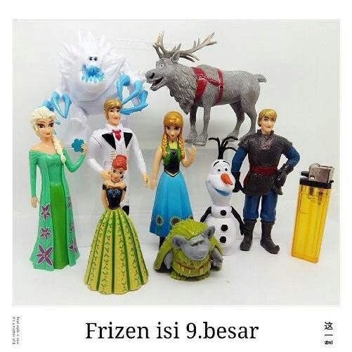 Mainan Anak Perempuan Figure Frozen Elsa Ana Set 9Pcs - Vvidva