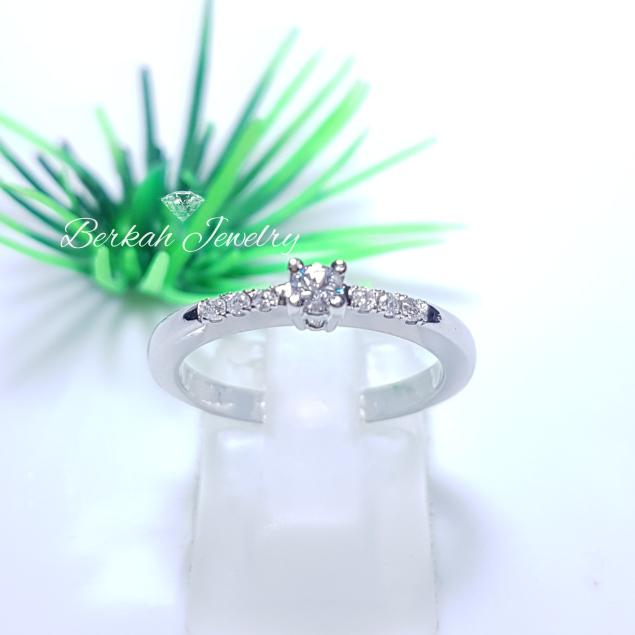 Cincin Solitaire EMAS BERLIAN ASLI NATURAL DIAMOND Fashionable Wanita