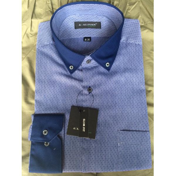 kemeja alisan lengan panjang slim fit combi