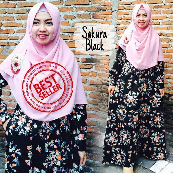 Promo Hari Ini Promo Gamis Katun Jepang Sakura Black Gerai Busana Muslim Jakarta Untuk Lebaran