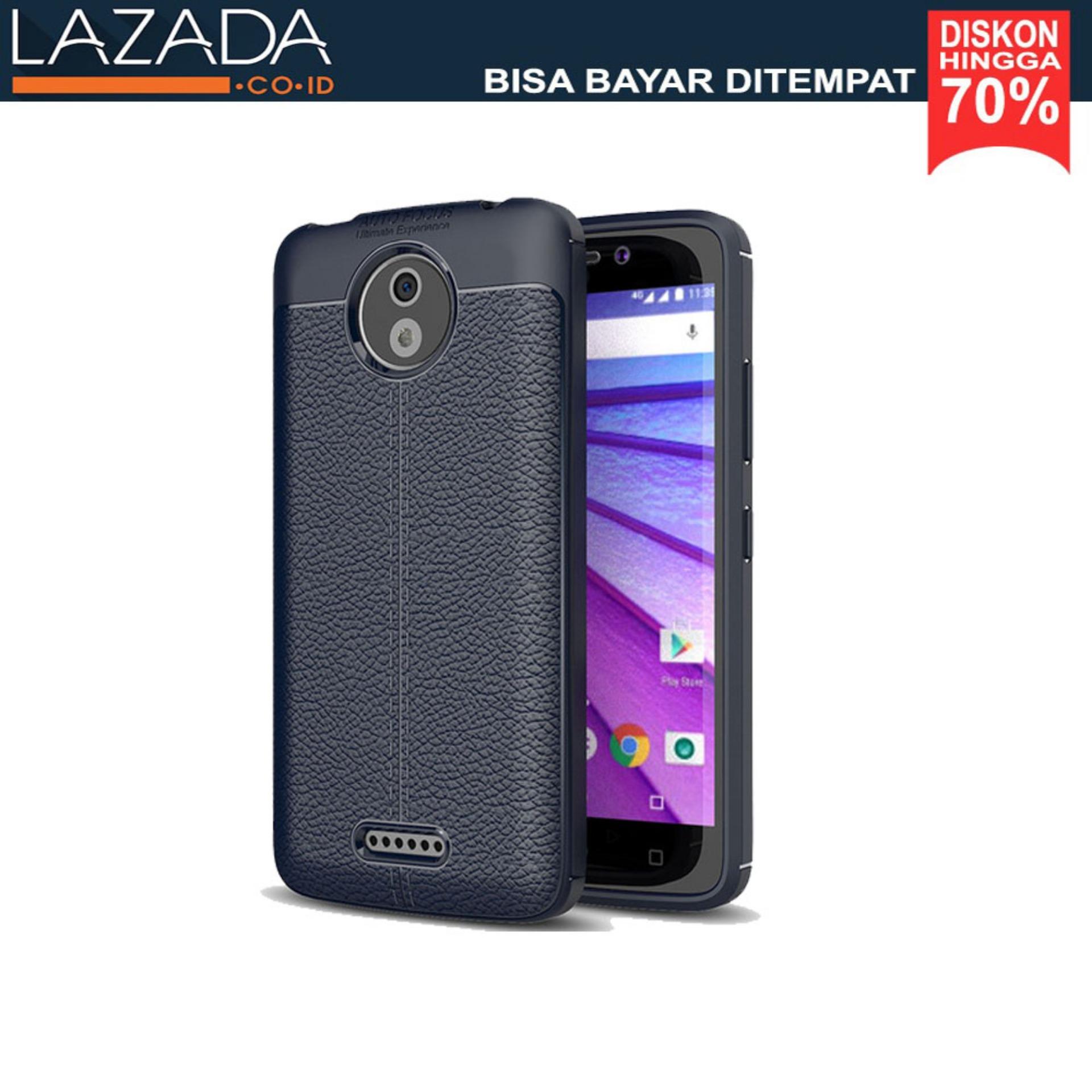 Casing Hp Leather Softcase Case Quality Grade A For Motorola C - Black