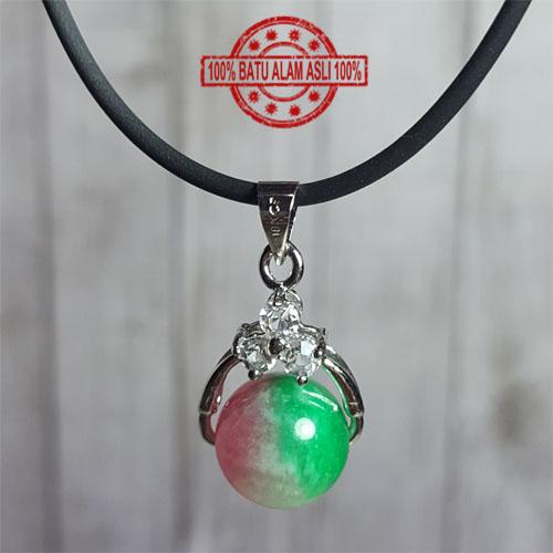 Diskon Promo Perhiasan Aksesoris Liontin Batu Asli Giok Apel 10mm Murah
