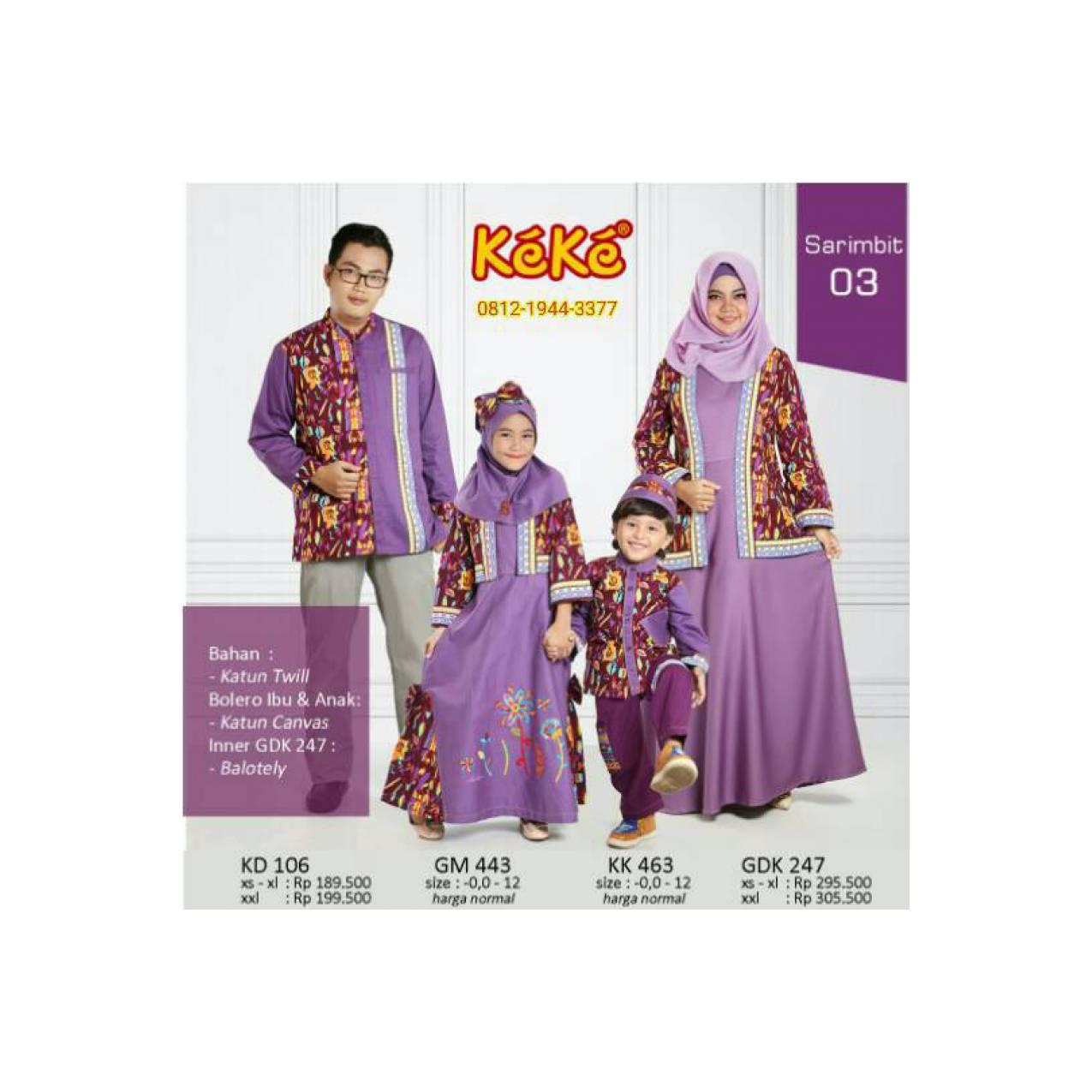 Baju Gamis Wanita Dewasa Keke GDK 245 Busana + Bolero Sarimbit 3