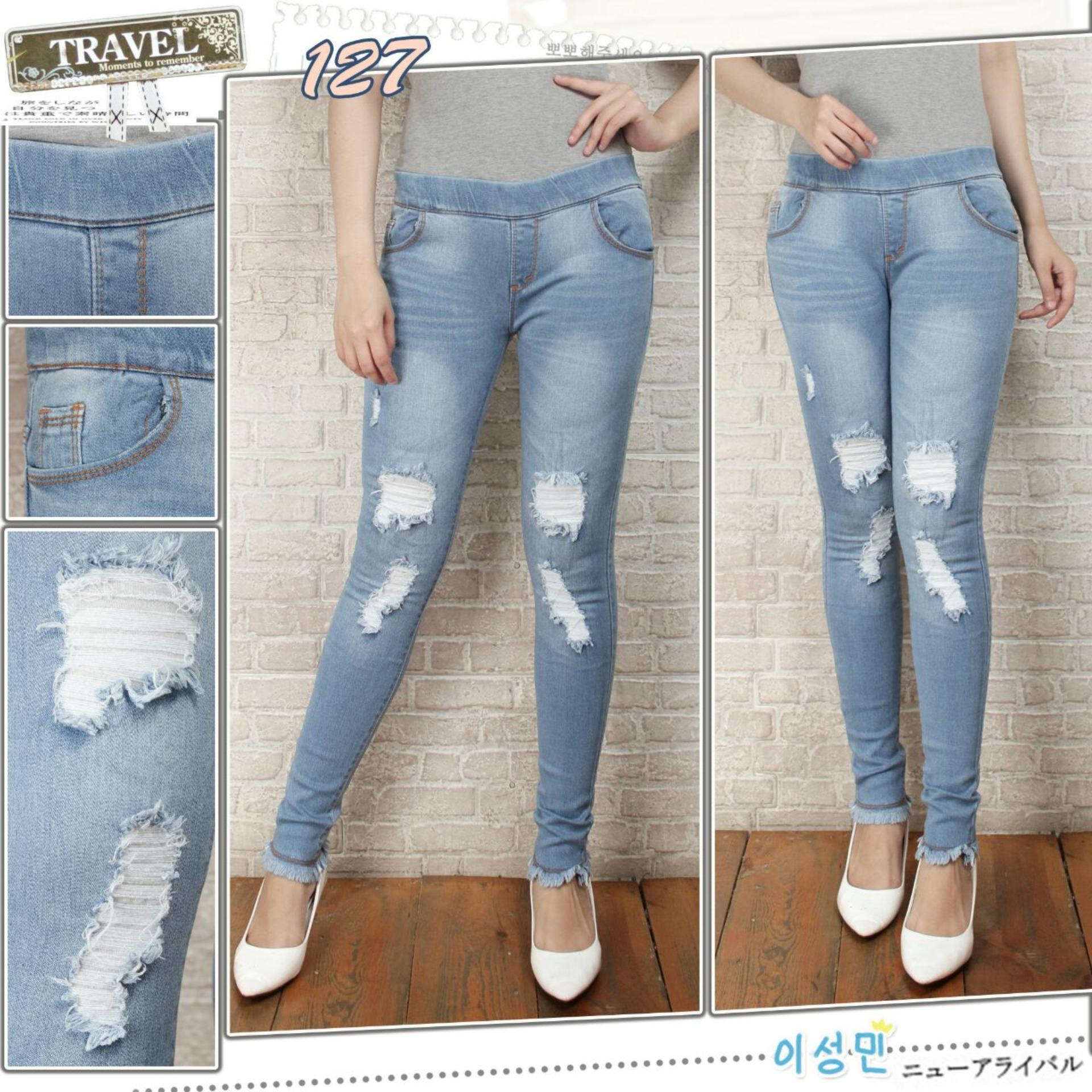 master jeans celana wanita legging jeans/sobek puring