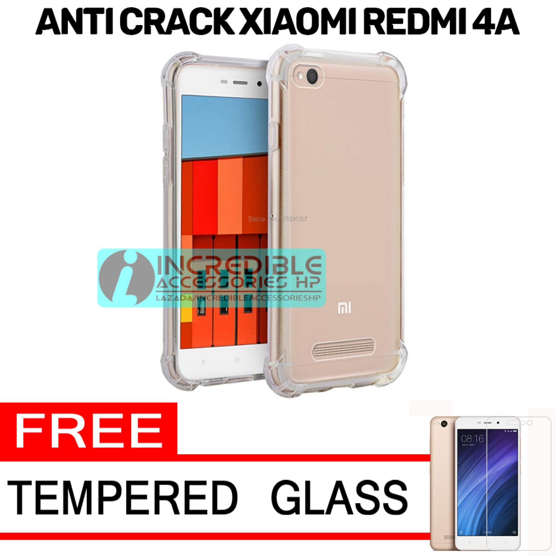 Softcase Silicon Anti Shock / Anti Crack Elegant Softcase  for Xiaomi Redmi 4A - White Clear + Free Tempered Glass