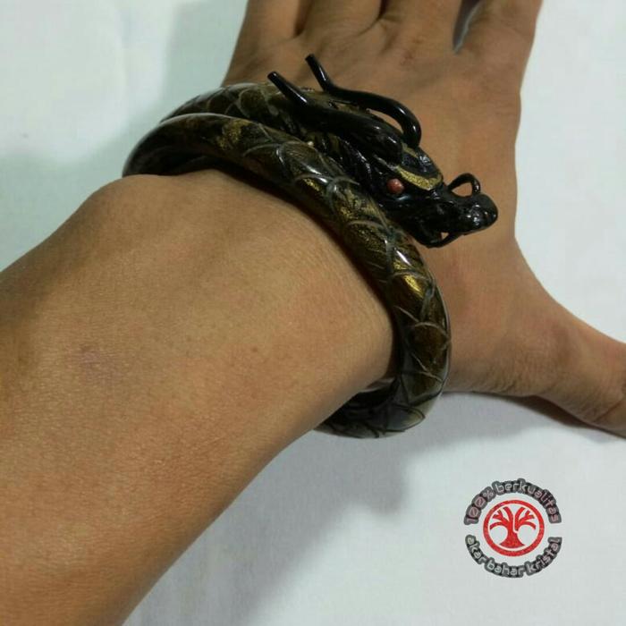 HARGA PROMO!!! Gelang Akar Bahar Ukir Naga Serat Emas Asli 100%