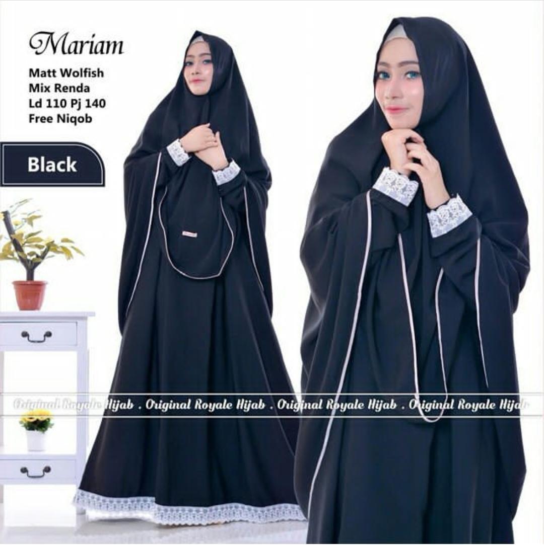 Baju Muslim Original Gamis Mariam Syari Dress Wolfice Mix Renda Muslim Pakaian Panjang Modis Dress Modern Gaun Wanita Hijab Gamis Trendy Baju Casual Terbaru