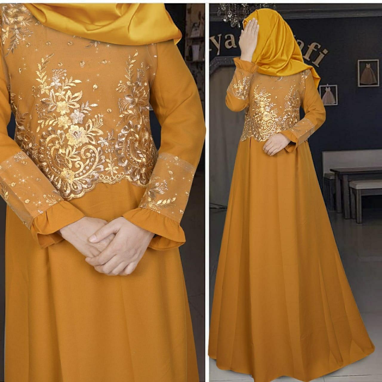 S/H;BAJU GAMIS MAXI QUEENY MAXI KOMBI BRUKAT GLITER IMPORT