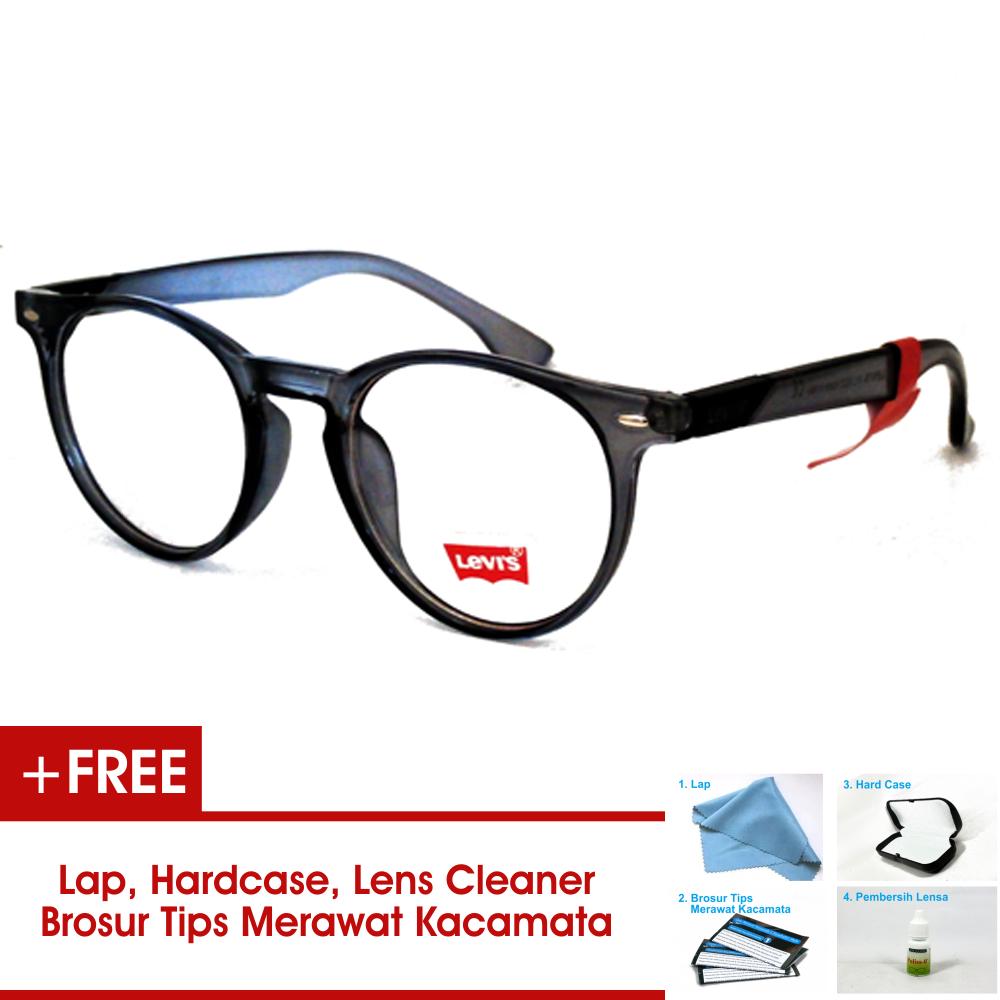 Frame Kacamata Pria Wanita Korea LVS Hitam Bisa Dipasang Lensa Minus Di Optik Terdekat