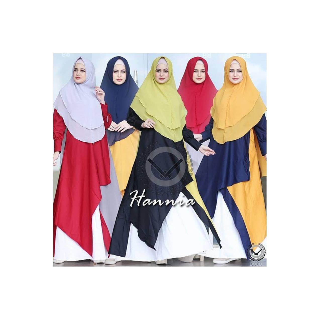 Gamis syari set khimar Hannia dress by dobu original/gamis branded