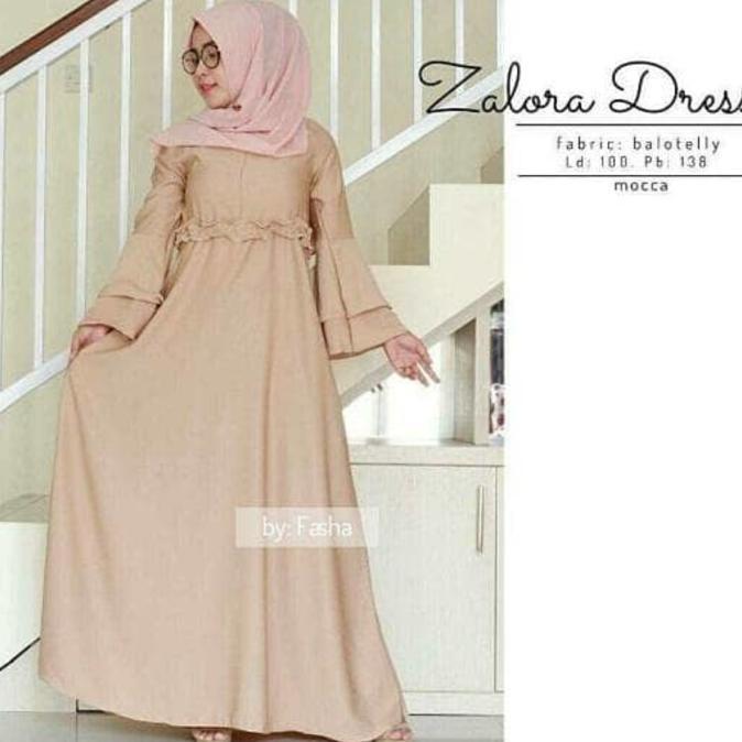 Flash Sale Baju Atasan Muslim Murah / Gamis Murah Zalora Dres Mocca | Baju Lebaran Muslim Wanita