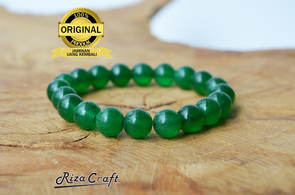 Gelang Batu Akik Pria Wanita Cowok Cewek Giok Hijau China Cina Asli Natural Kualitas Terbaik