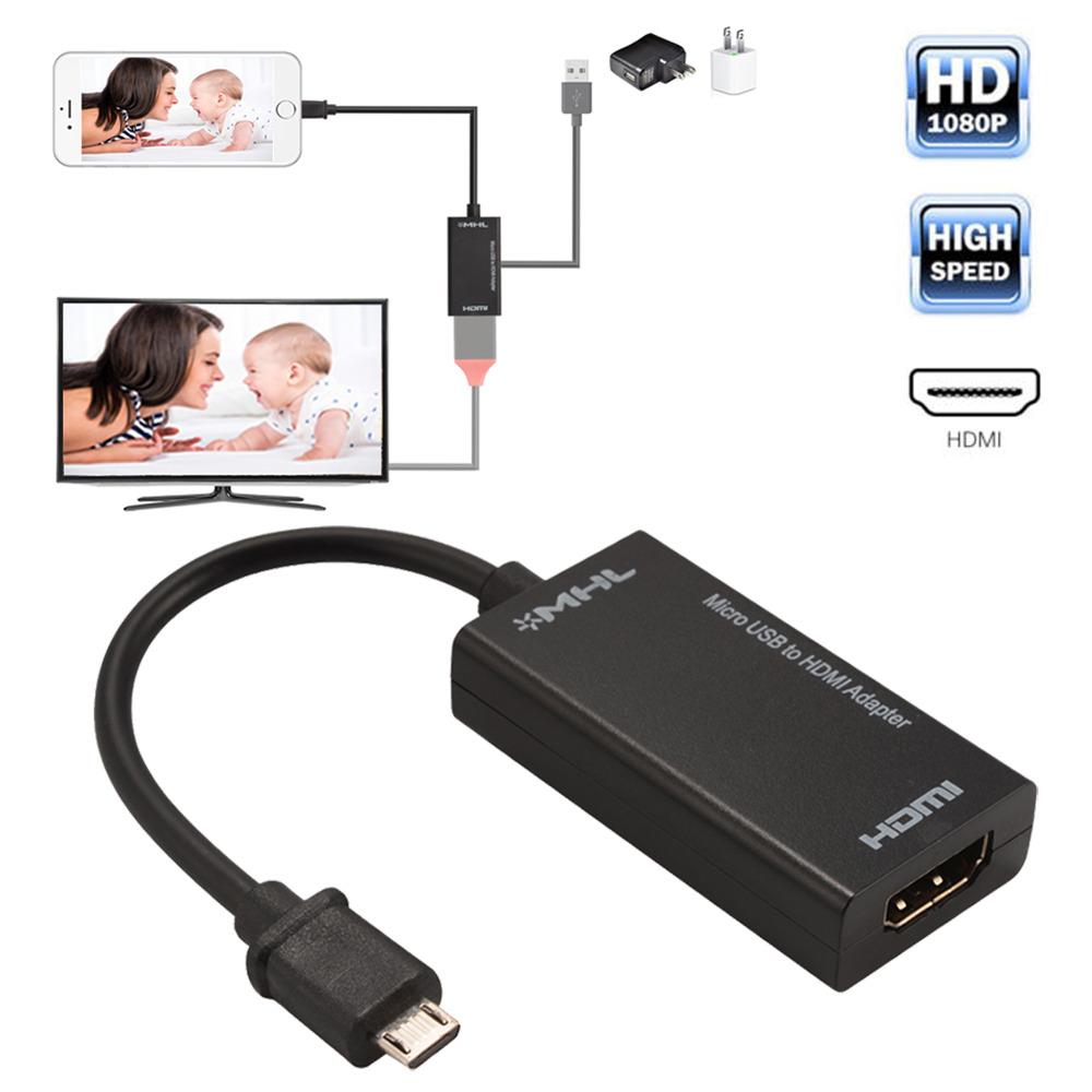 FAK Converter MHL Micro USB + 11 Pin to HDMI Adapter - HITAM
