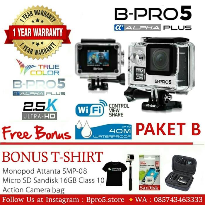 Brica Bpro5 Alpha Plus Bonus Tas / Bpro 5 AP Action Camera Terlaris di Lazada