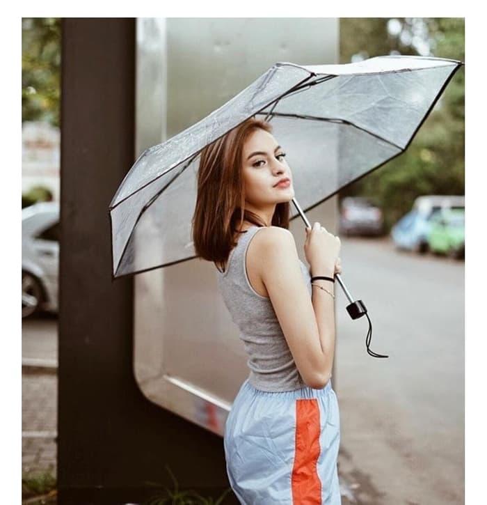 TERBARU Payung LIPAT TRANSPARAN TABASA Bening Korea Jepang Termurah NEW
