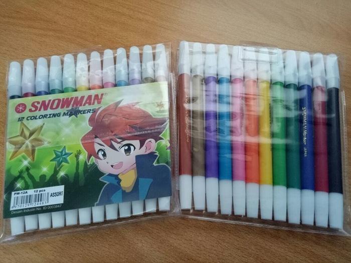 TERBARU Spidol Kecil Snowman Marker 12 Warna - sign pen DISKON!!!