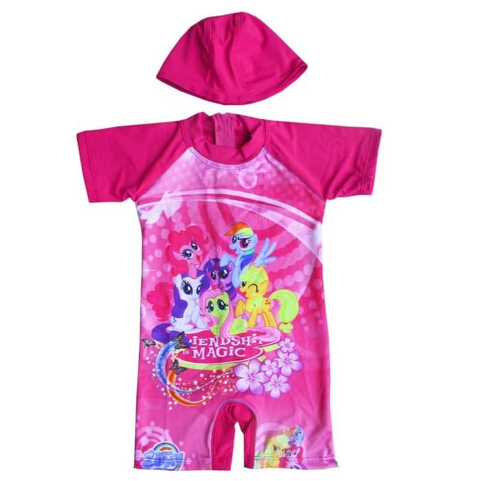 Baju Renang Bayi Topi Karakter Little Pony