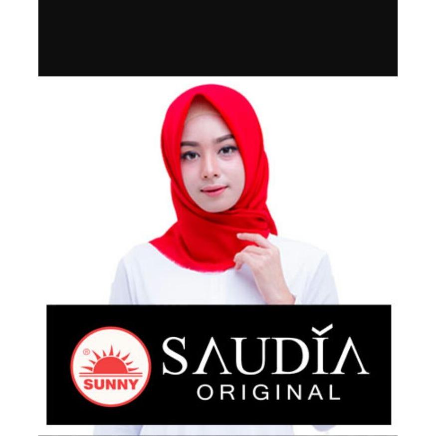 Hijab Segi Empat Saudia By Sunny Original Motif Polos ( BUKAN YANG KW )