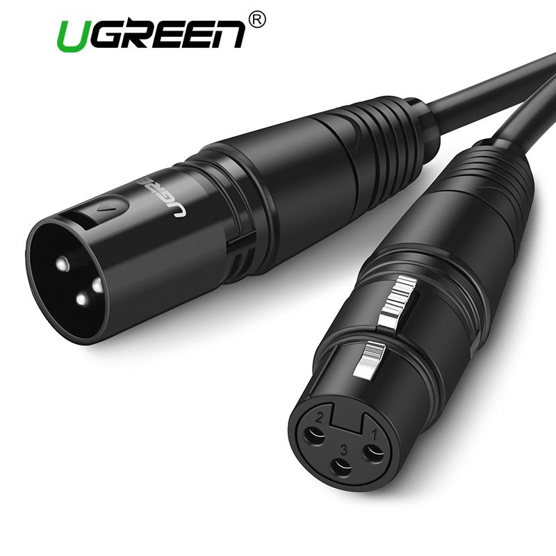 UGREEN 10Meter XLR Cable Microphone Audio Sound Cannon Cable XLR Male to Female Extension Aux Cable for Mixer Stereo Camera Amplifier