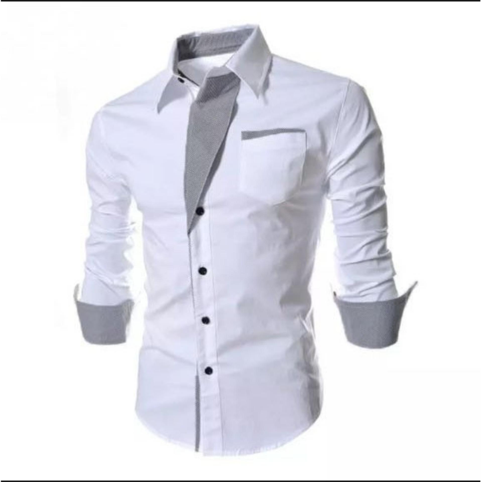 NitaFashion Kemeja Xky White Casual Style /Kemeja Pria /Kemeja Wanita /Batik Kemeja / Kemeja Big Size / Kemeja Katun/ Hem Wanita / Kemeja Dress/ Kemeja Stripe/ Kemeja Kotak/Jeans / Kemeja Lengan Panjang / Kemeja Lengan Pendek /Kemeja tanpa lengan