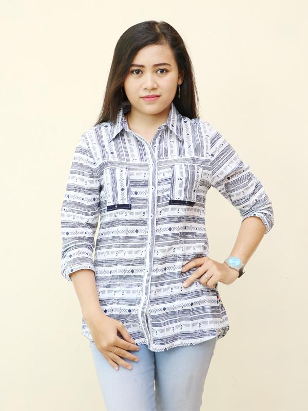 Kemeja Wanita Straps Cardinal