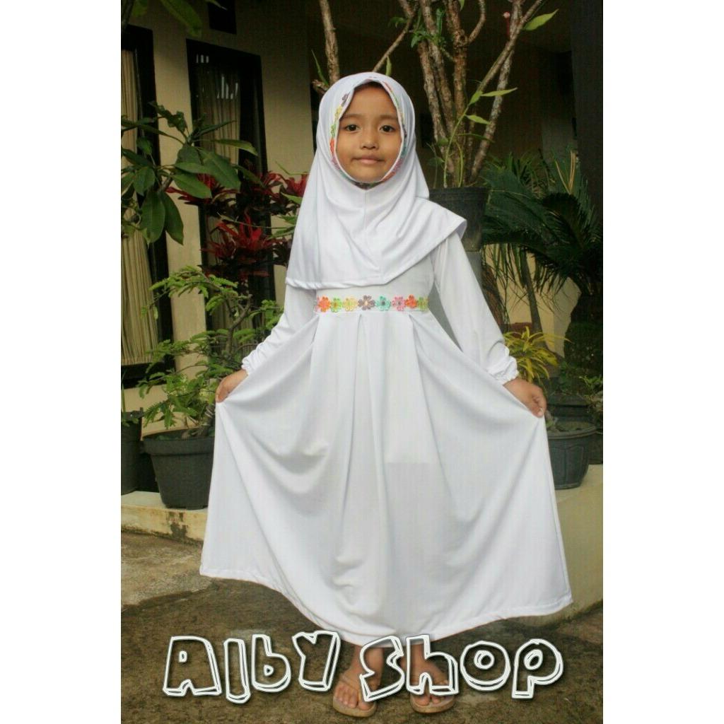 Baju Muslim Gamis Anak Perempuan Simple Dan Cantik Warna Putih