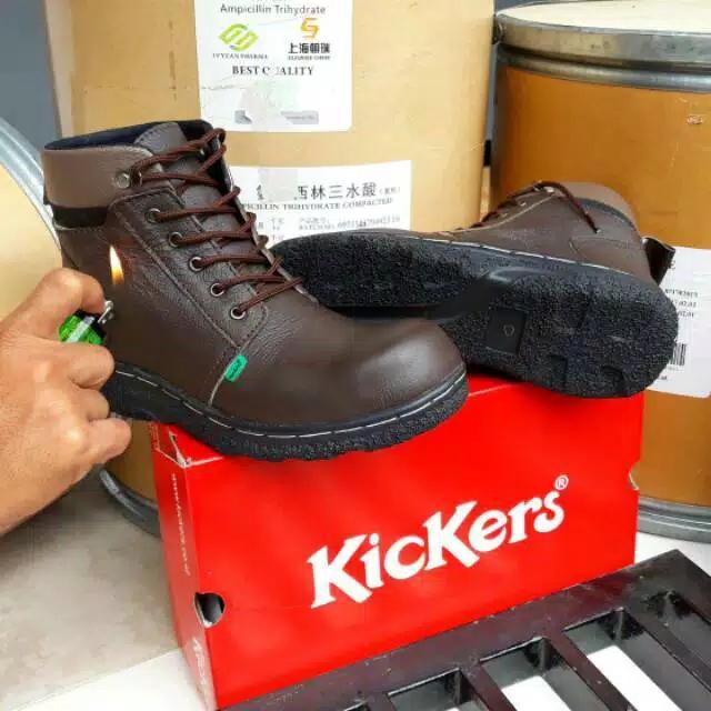 SEPATU SAFETY UJUNG BESI KICKERS PDL PDH TNI POLRI PROYEK LAPANGAN INDUSTRI KERJA TERLARIS