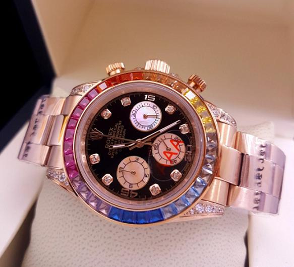 Jam rolex Daytona Diamond Gold Matic-Stainless Steel