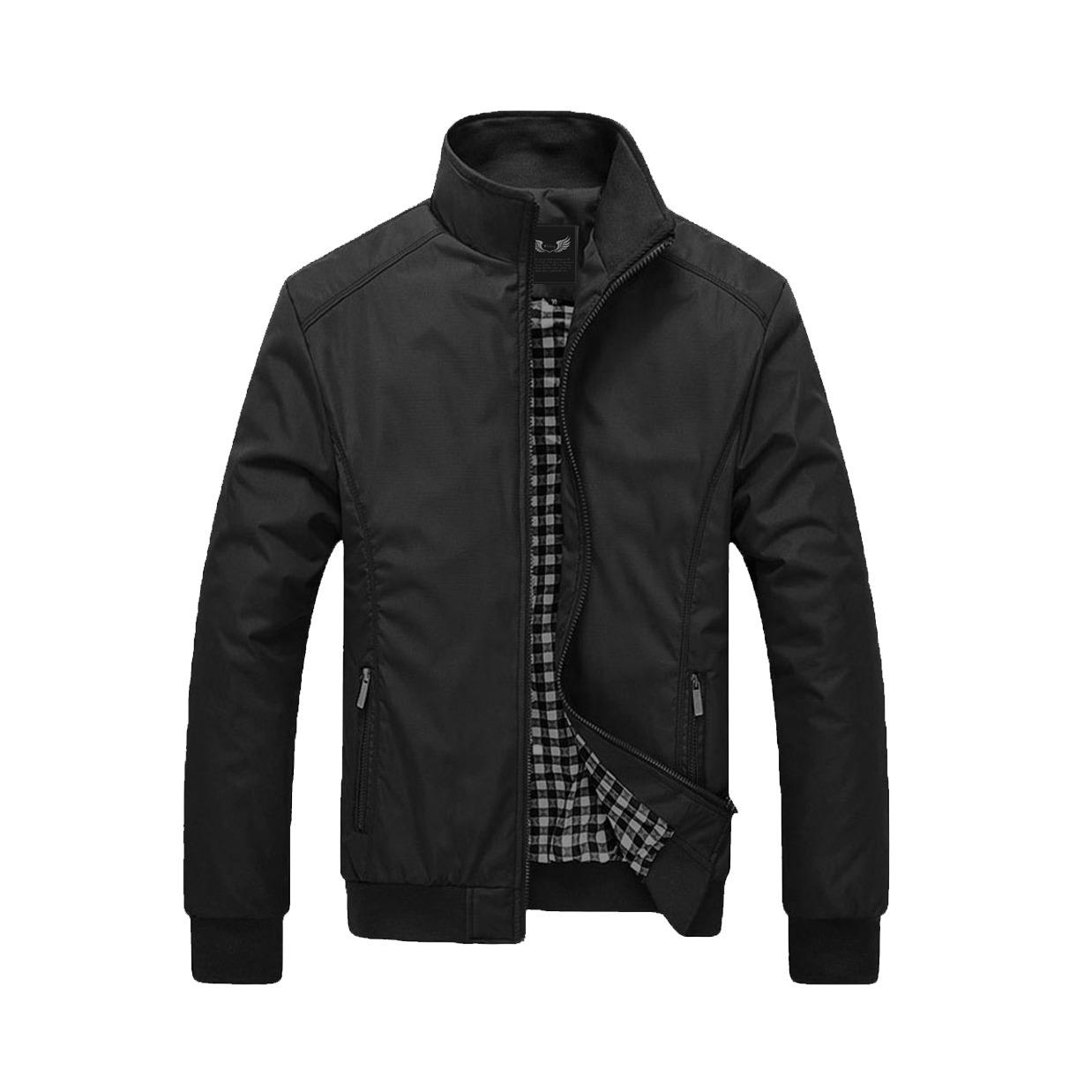 Jaket Waterproof Pria Virendra Casual Parasut Simple Polos Hitam Promo
